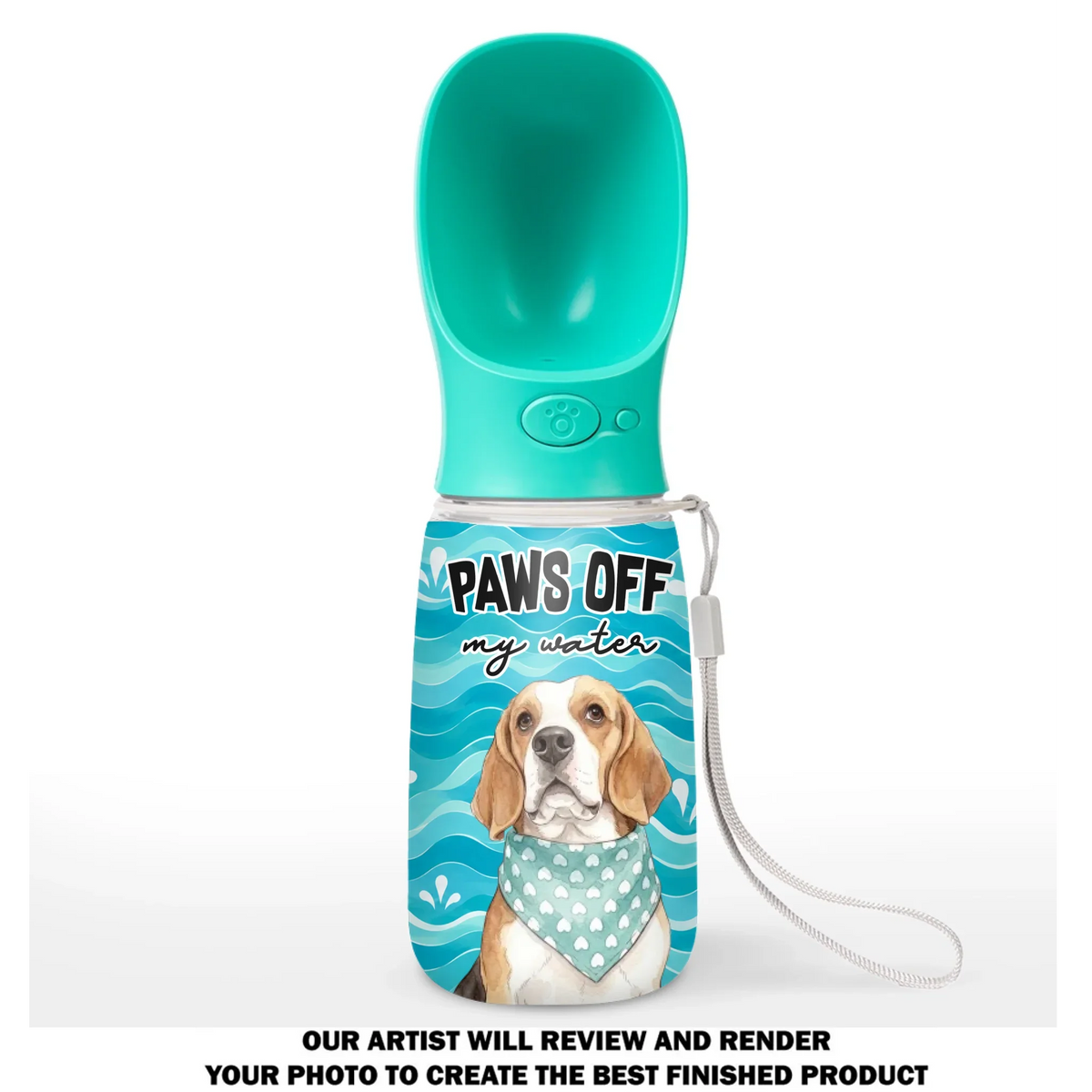 Paws Off - Personalized Pet Water Bottle With Drinking Feeder