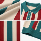 🔥CLEARANCE SALE🔥 Retro Stripe Knit Polo Shirt