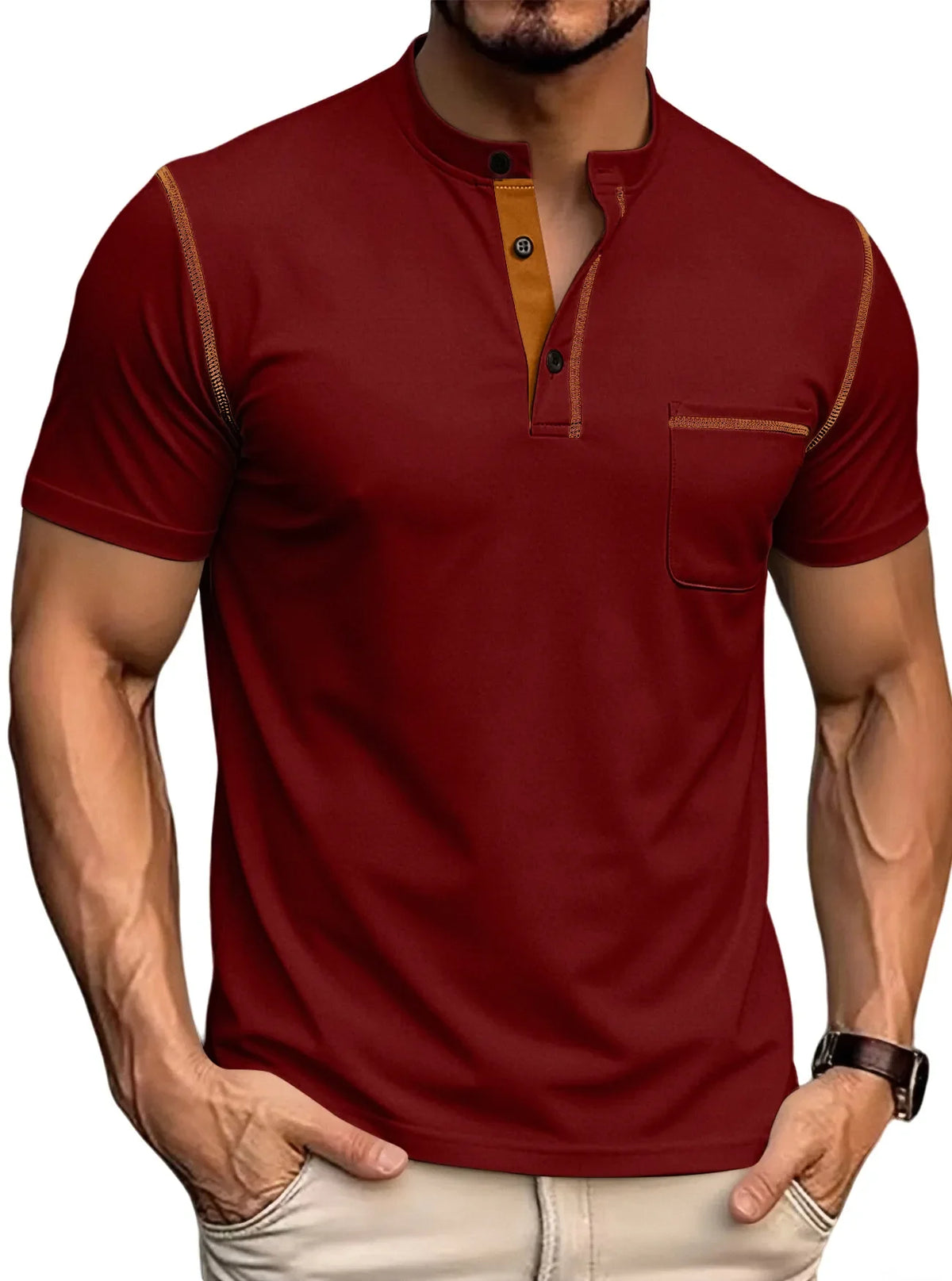 Seasonal Clearance Sale ⚡10 for Just 29.99 Men's Casual Short-Sleeve Henley Pocket T-Shirt