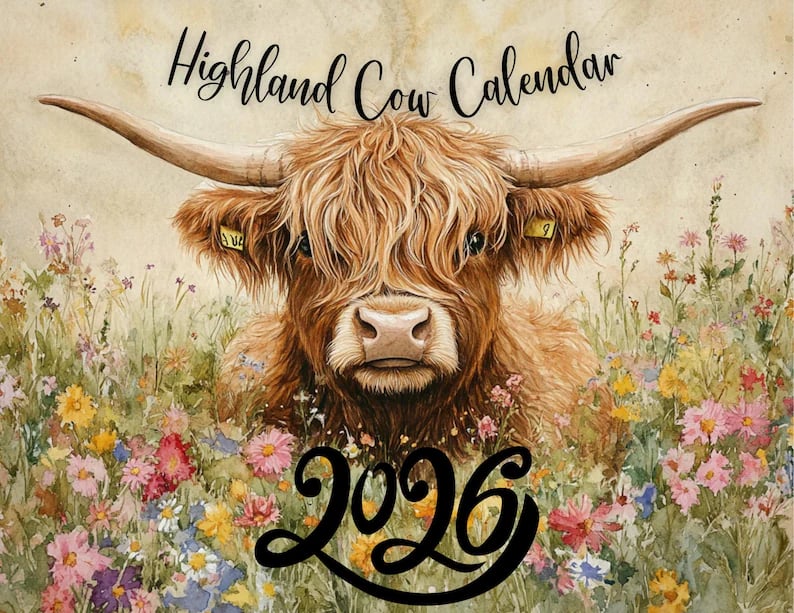 🏆Flash Sale⚡10K+ SOLD! Almost Gone-🐮Highland Cow Calendar 2026 📅