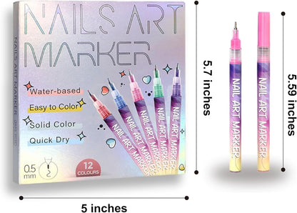🎁New Year Sale 70% OFF!!💅🎨12 Colors Nail Art Pens Set