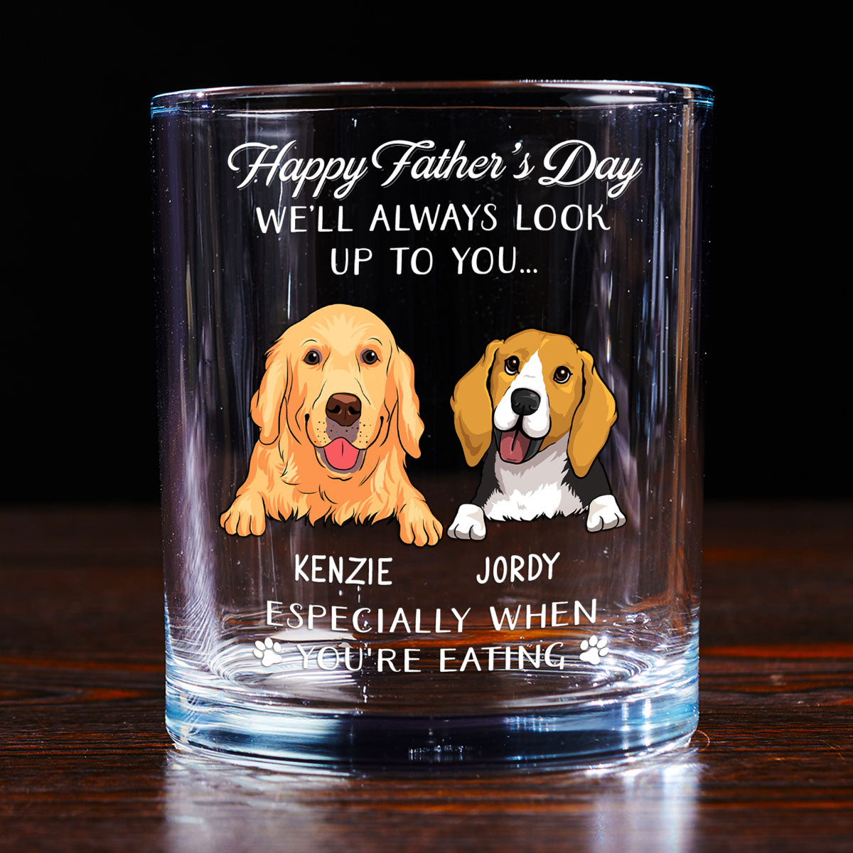 Always Look Up To You - Personalized Whiskey Glass