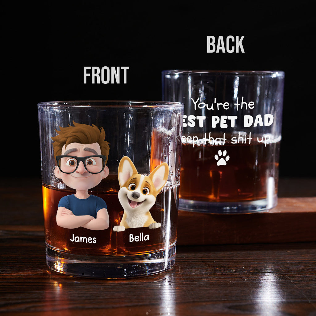 Keep That Shit Up Pet Ver - Personalized Whiskey Glass