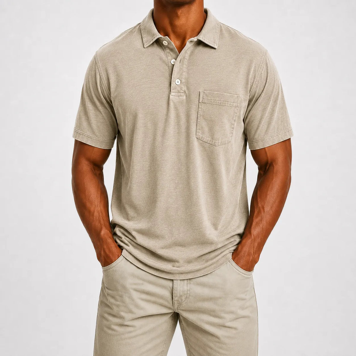 Limited Deal 8-Pack Men's Washed Cotton Blend Pocket Polo Shirts, Lightweight Breathable 3-Button Relaxed Fit