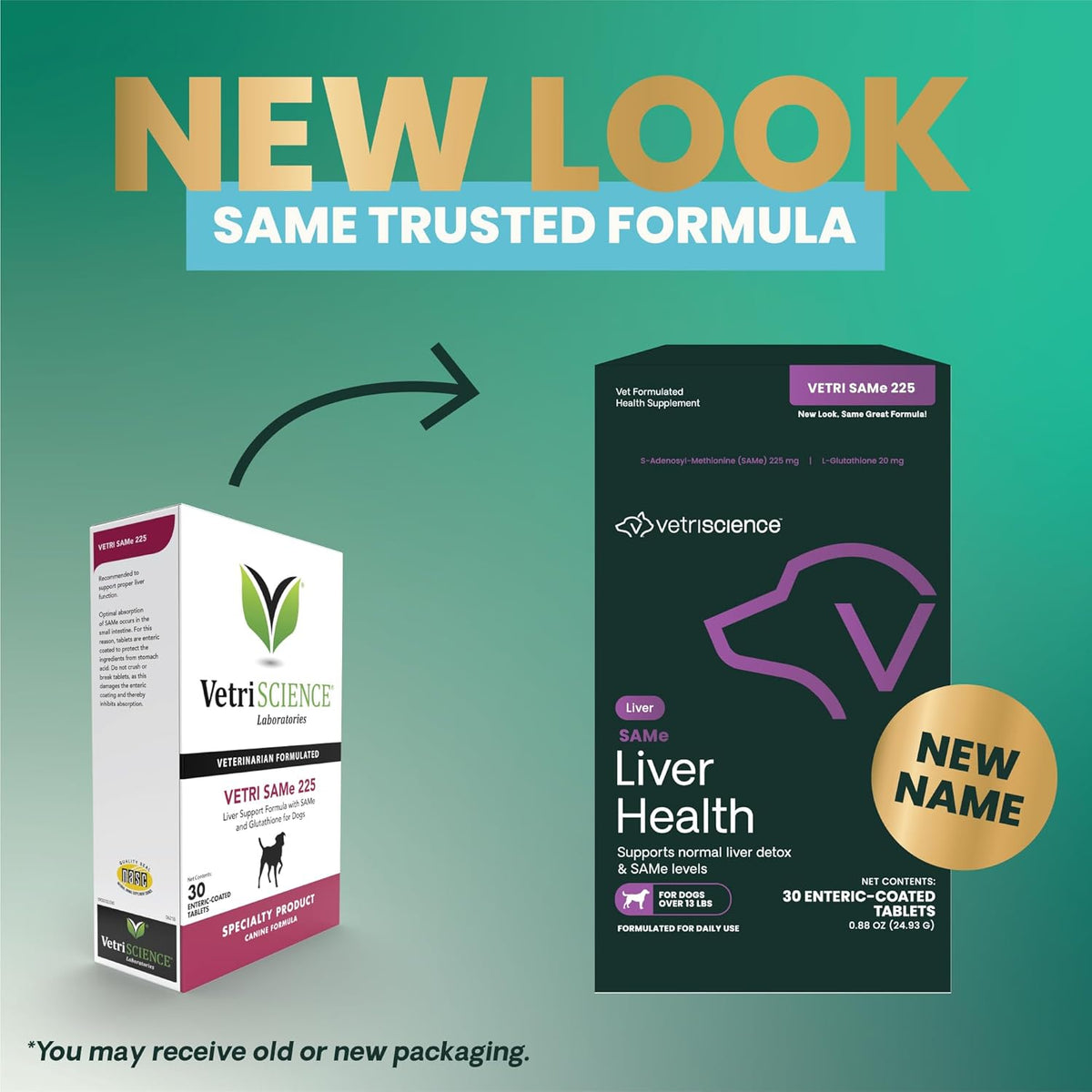 VetriScience - SAMe Liver Health (Vetri SAMe 225) for Dogs (30 Enteric-Coated Tablets)