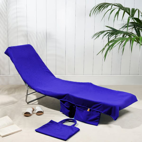 🏖️Summer Hot Sale - ONLY ￡14.99!!⚡50K+ SOLD!🌞🌊Sun Lounger Towel in Bag with Pockets Storage
