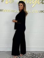 🔥2025 HOT SALE🔥 Gold Button Soft Knit Trouser Co-Ord