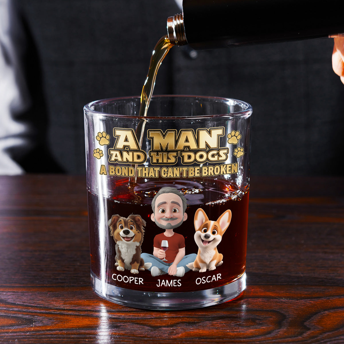 Luxury Dog Dad Drink - Personalized Whiskey Glass