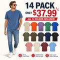 SUMMER FINAL SALE - Men's Garment-Dyed Crewneck Short Sleeve T-Shirt 14-Pack $37.99