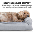 FurHaven Plush & Suede Orthopedic Sofa Dog Bed - Medium, Gray