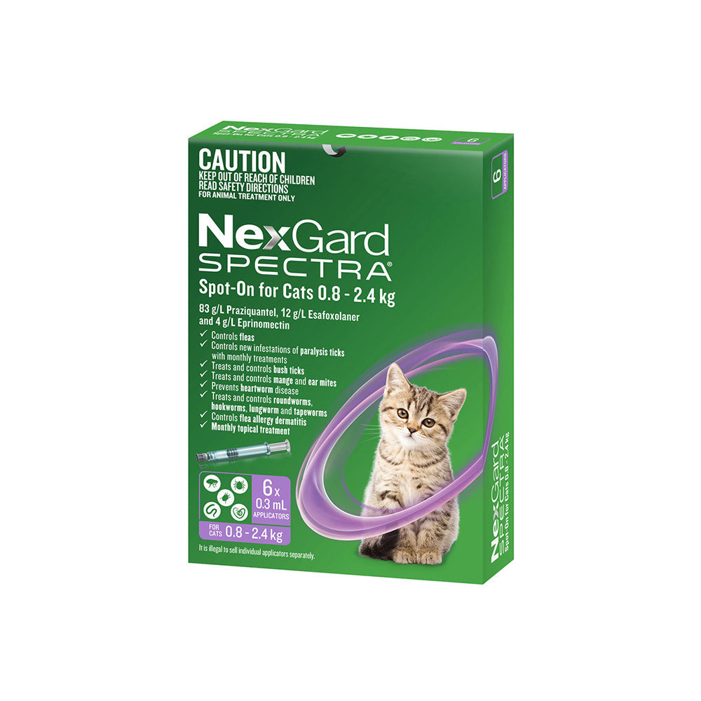 NEXGARD SPECTRA Flea, Tick & Worming Spot On For Cats 0.8-2.4kg