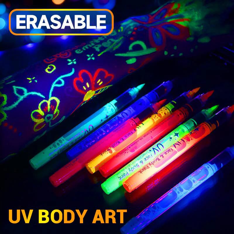 🎁New Year Special Deals £9.99!!⚡50K+ SOLD!🎁UV Glow Face and Body Paint Markers Set