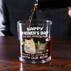 Putting Up With Funny Dad Ver Cat Photo - Personalized Whiskey Glass