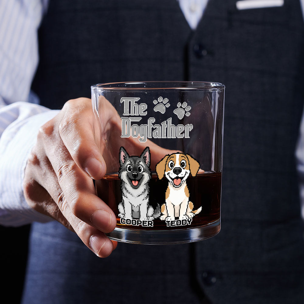 Dog Dad Boss - Personalized Whiskey Glass