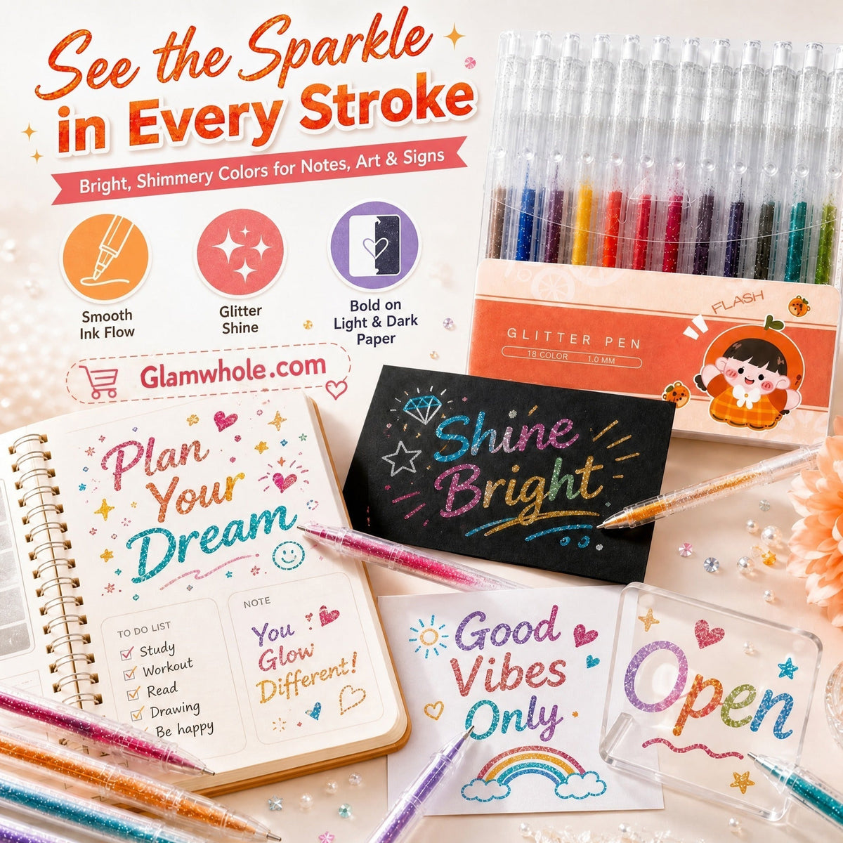🔥LAST DAY-70% OFF!!✨50K+ SOLD!🌈Glitter Gel Pen Set