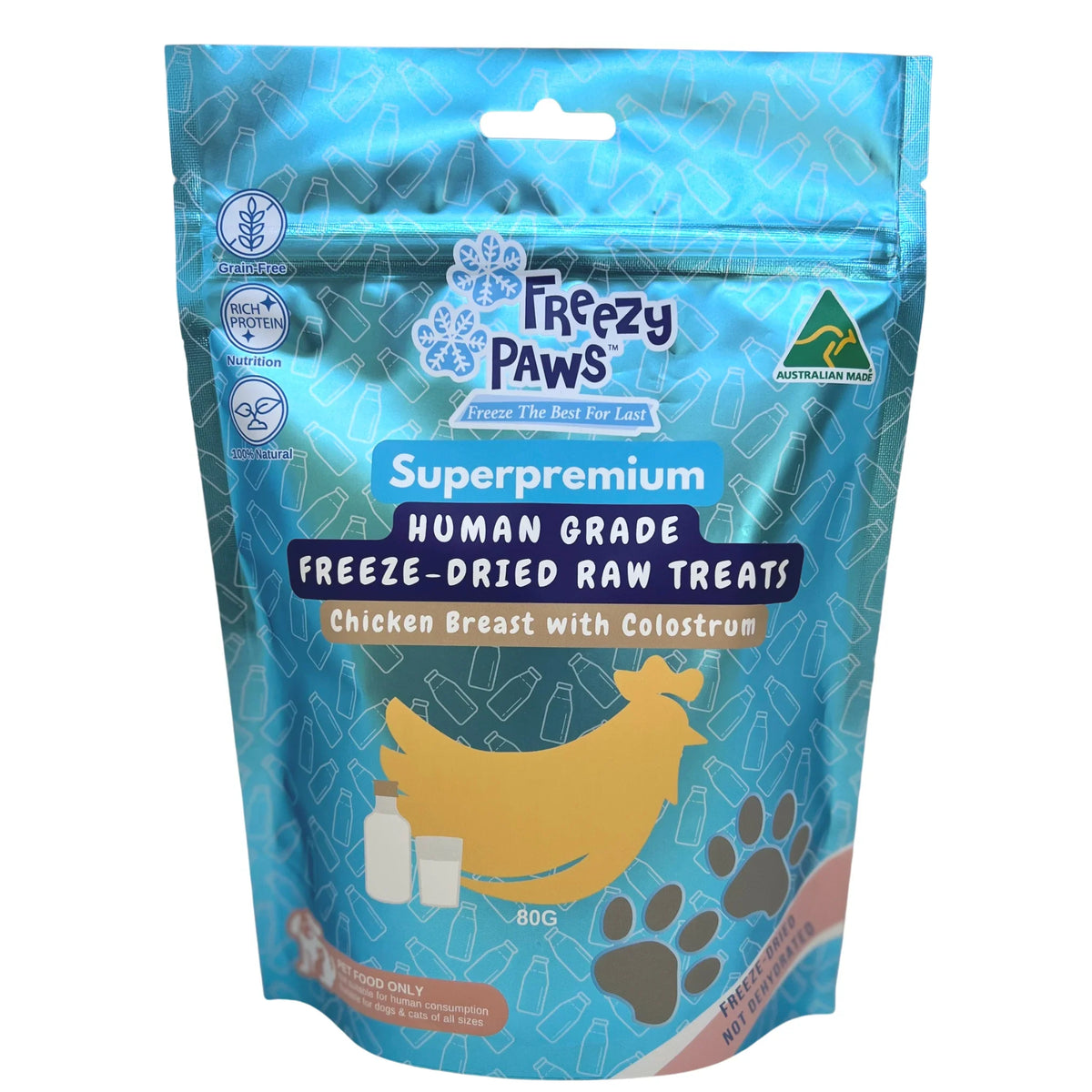 Freezy Paws Freeze Dried Chicken Breast with Colostrum Pet Treats for Cats & Dogs