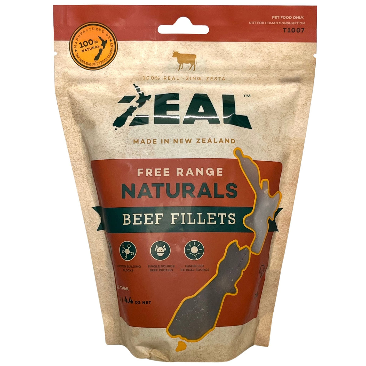 Zeal Free Range Naturals Beef Fillets Pet Treats 125g