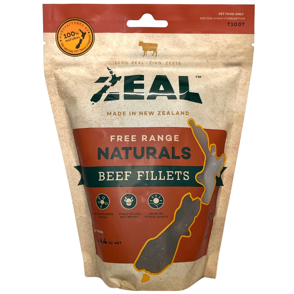 Zeal Free Range Naturals Beef Fillets Pet Treats 125g