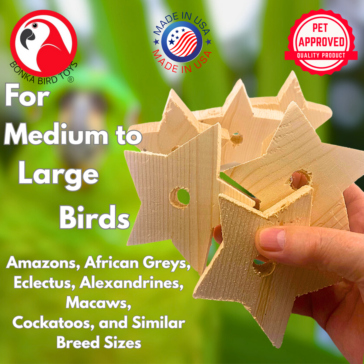 2682 Pk6 Jumbo Natural Wood Stars