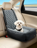 Pet Car Seat Dog Seat Travel Bed Safety Booster with Side Pocket Grey