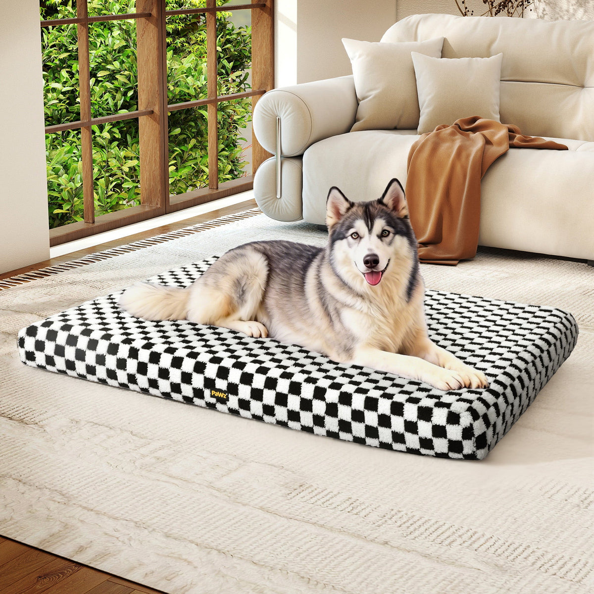Orthopedic Dog Bed Memory Foam Dog Mattress Square Checkerboard Pet Mat
