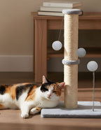 Cat Scratcher Tower Scratching Post Natural Sisal Kitten 3 Ball Toys 51cm