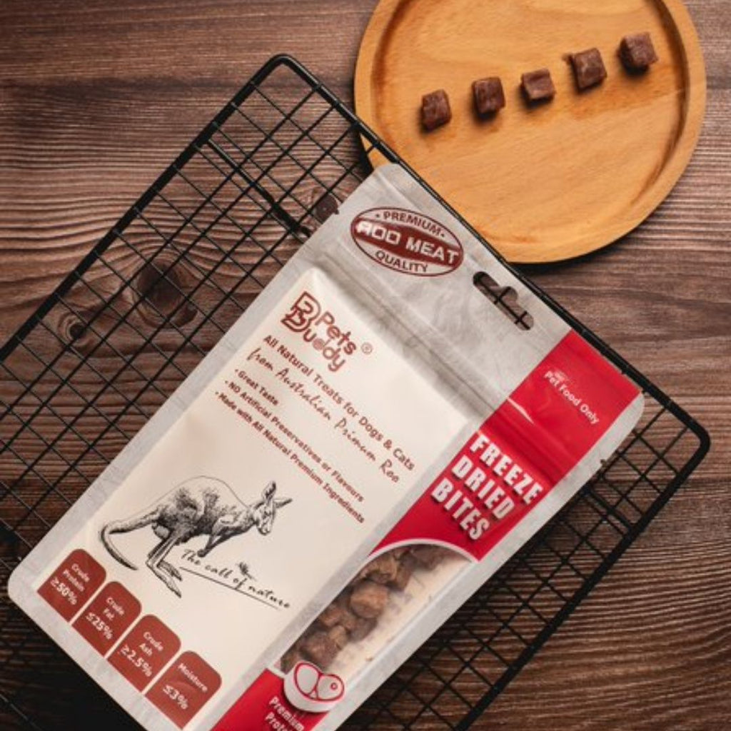 PetsBuddy Freeze Dried Pet Treats for Dogs & Cats Kangaroo Meat