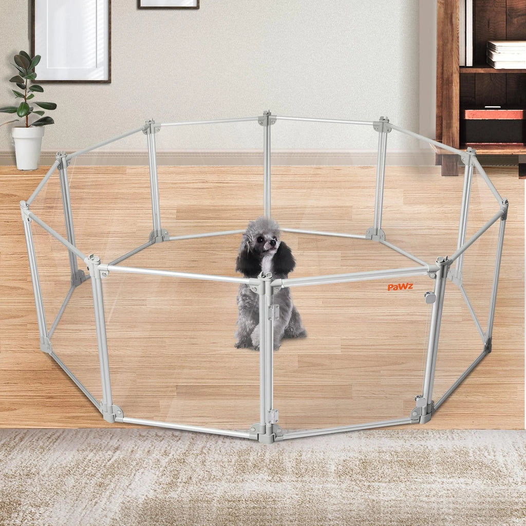 Pet Playpen Transparent Acrylic Clear Folding Dog Fence Kennel