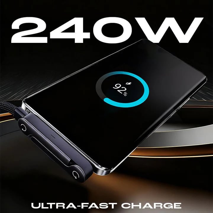 🎁Year-End Sale 70% OFF🏆⚡2-in-1 Fast Charging Cable with Adjustable Phone Stand