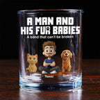 A Man And His Pets - Personalized Whiskey Glass