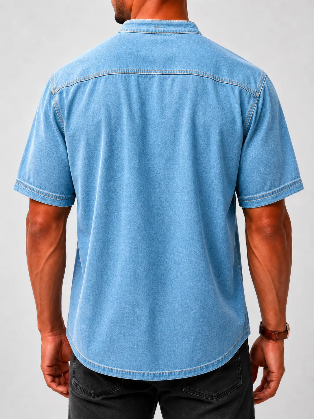 Limited Deal 8-Pack Men's Washed Stand Collar Henley Shirts, Short Sleeve Relaxed Fit Pocket Tops