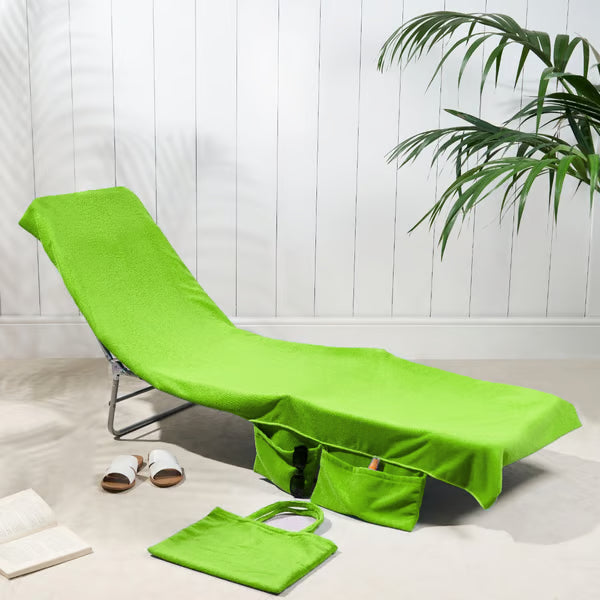 🏖️Summer Hot Sale - ONLY ￡14.99!!⚡50K+ SOLD!🌞🌊Sun Lounger Towel in Bag with Pockets Storage