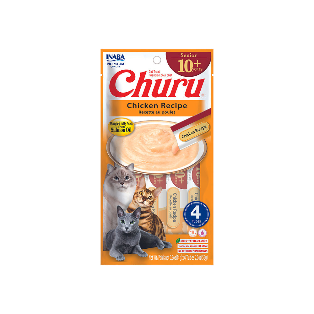 INABA Churu Chicken Recipe Cat Treats for Senior 56g (14g x 4)