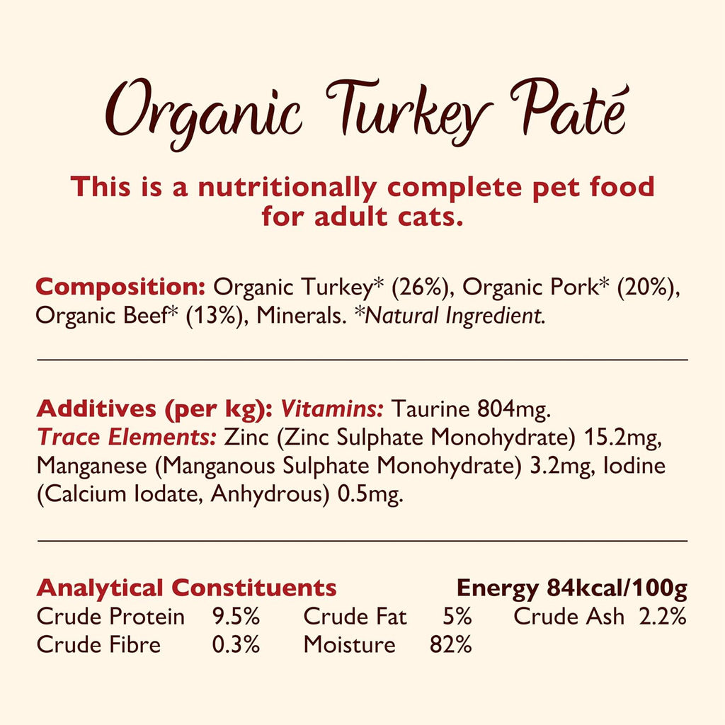 Lily's Kitchen - Wet Food For Cats - Organic Turkey Paté 85g