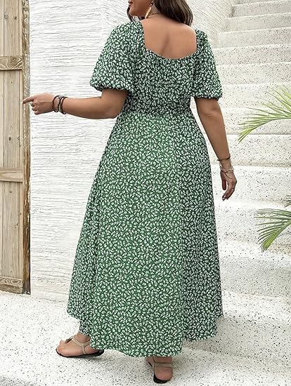 💗Summer Specials-49% OFF💗Plus-size Short Sleeve Split Floral Print Dress