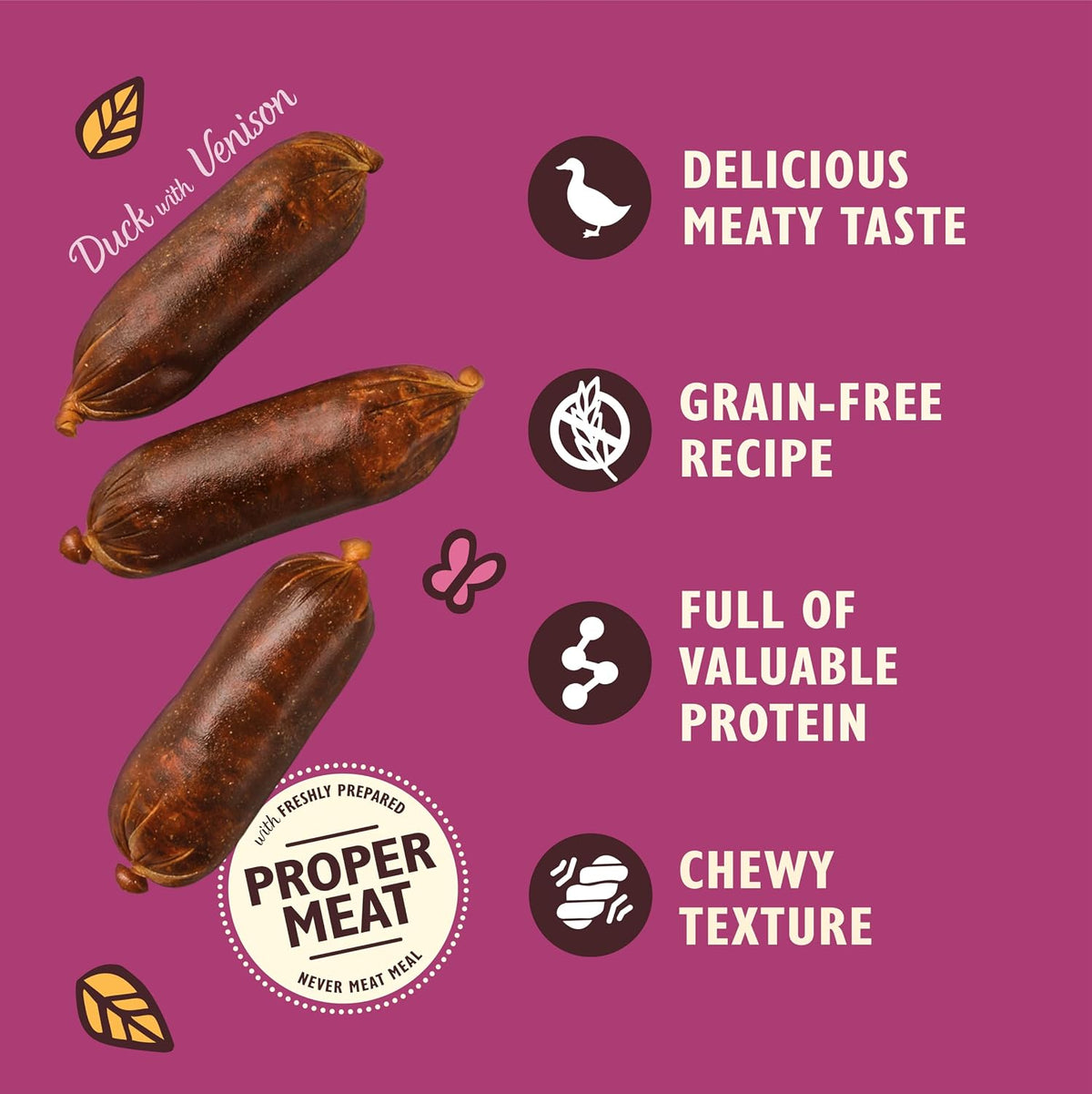 Lily's Kitchen - Scrumptious Duck & Venison Sausages 70g