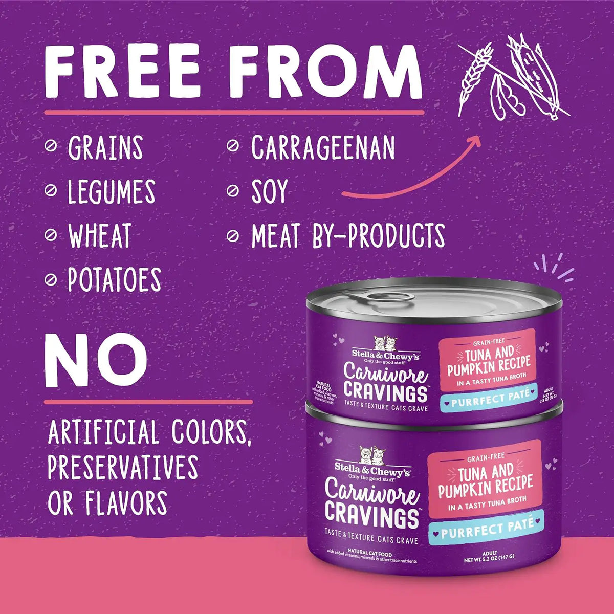 Stella & Chewy's - Carnivore Cravings Purrfect Pate Adult Cat Wet Food - Tuna & Pumpkin Recipe