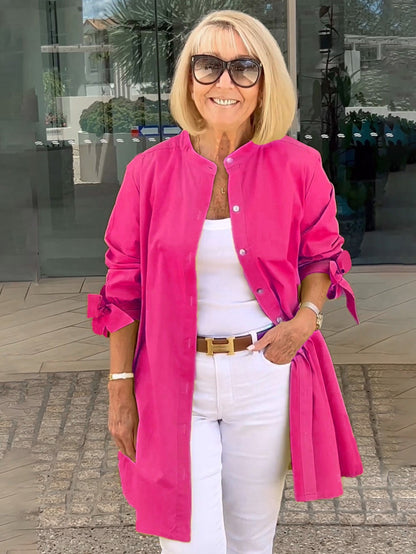 💥Free shipping💥Solid Color Long Cotton Shirt Jackets FOR Women