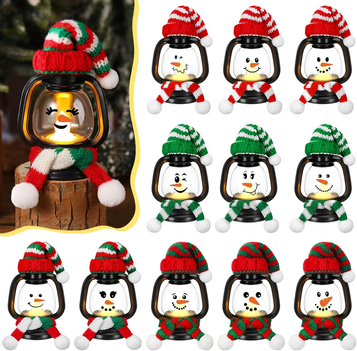 🎄Christmas Sale 50% OFF🎅🏻 -⛄ Snowman Lantern with Hats and Scarves