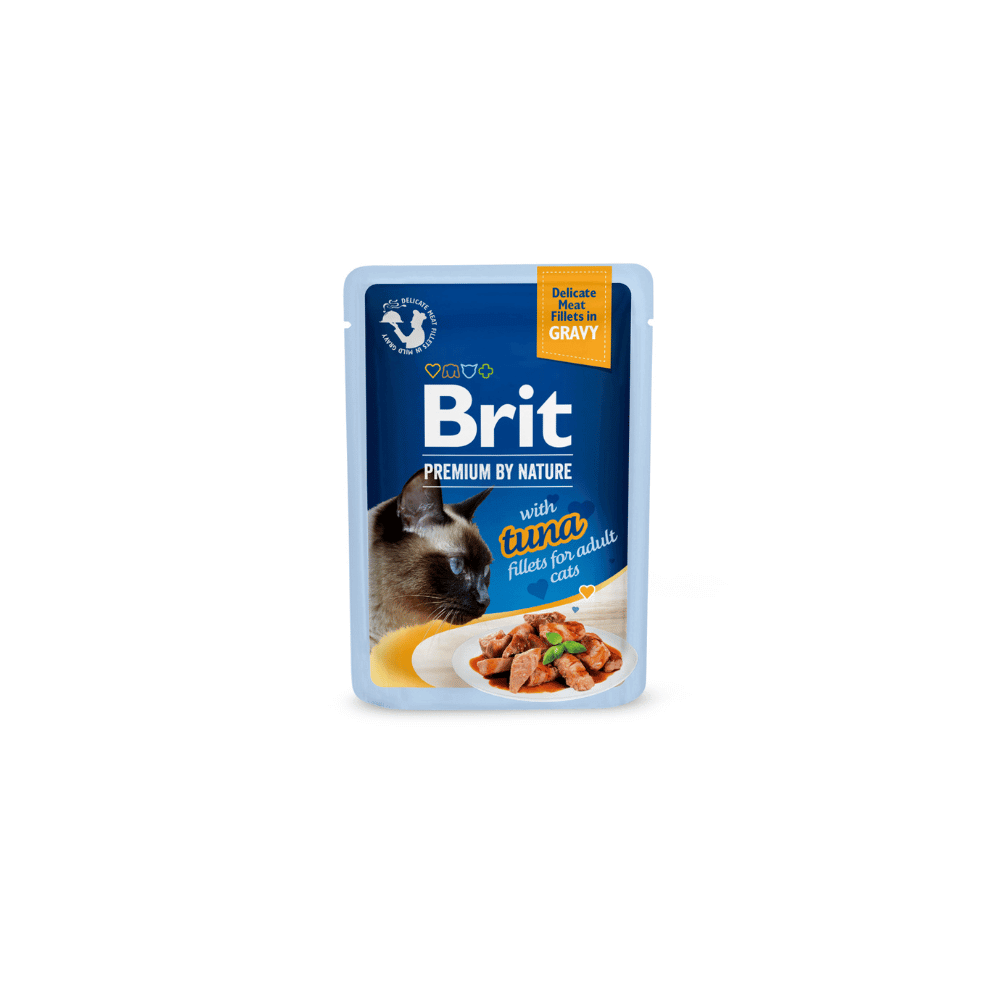 Brit Premium Cat Pouch Delicate Fillets in Gravy with Tuna Wet Cat Food 85g