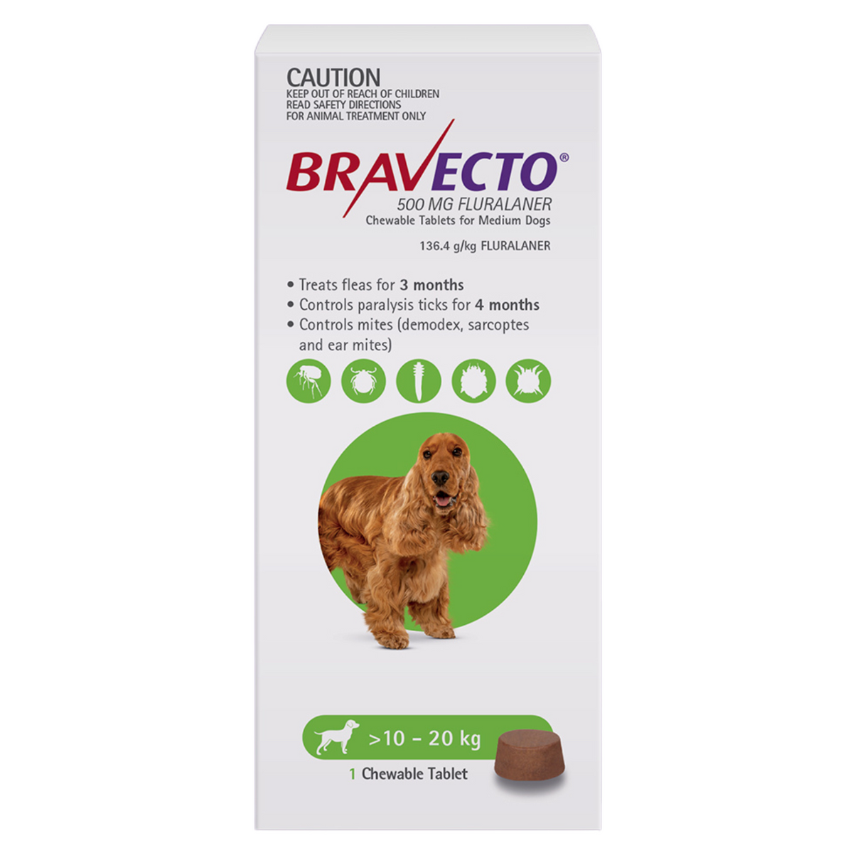 Bravecto Dog Chew Green 10-20kg