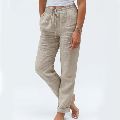 🌸Last Day Sale 70% OFF!!🌸Women's  Elastic Waist Cotton Linen Casual Pants