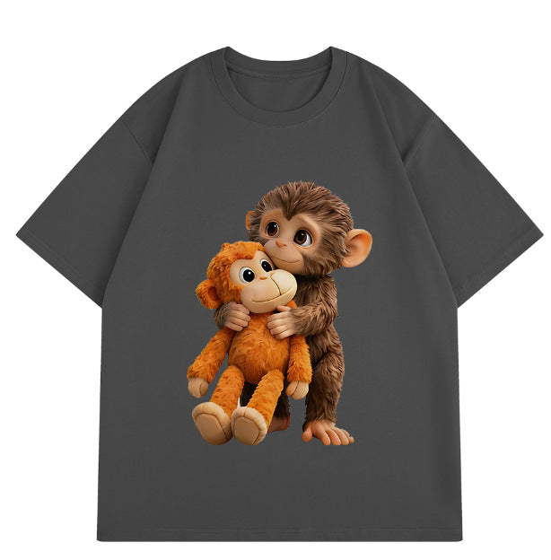 💥Summer Hot Sale 50% OFF💥Unisex Monkey Hugging Toy Graphic T-Shirt