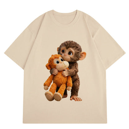 💥Summer Hot Sale 50% OFF💥Unisex Monkey Hugging Toy Graphic T-Shirt
