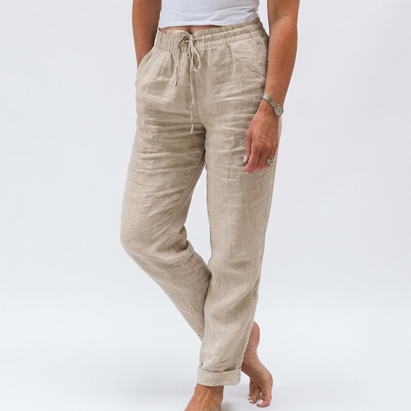 🌸Last Day Sale 70% OFF!!🌸Women's  Elastic Waist Cotton Linen Casual Pants