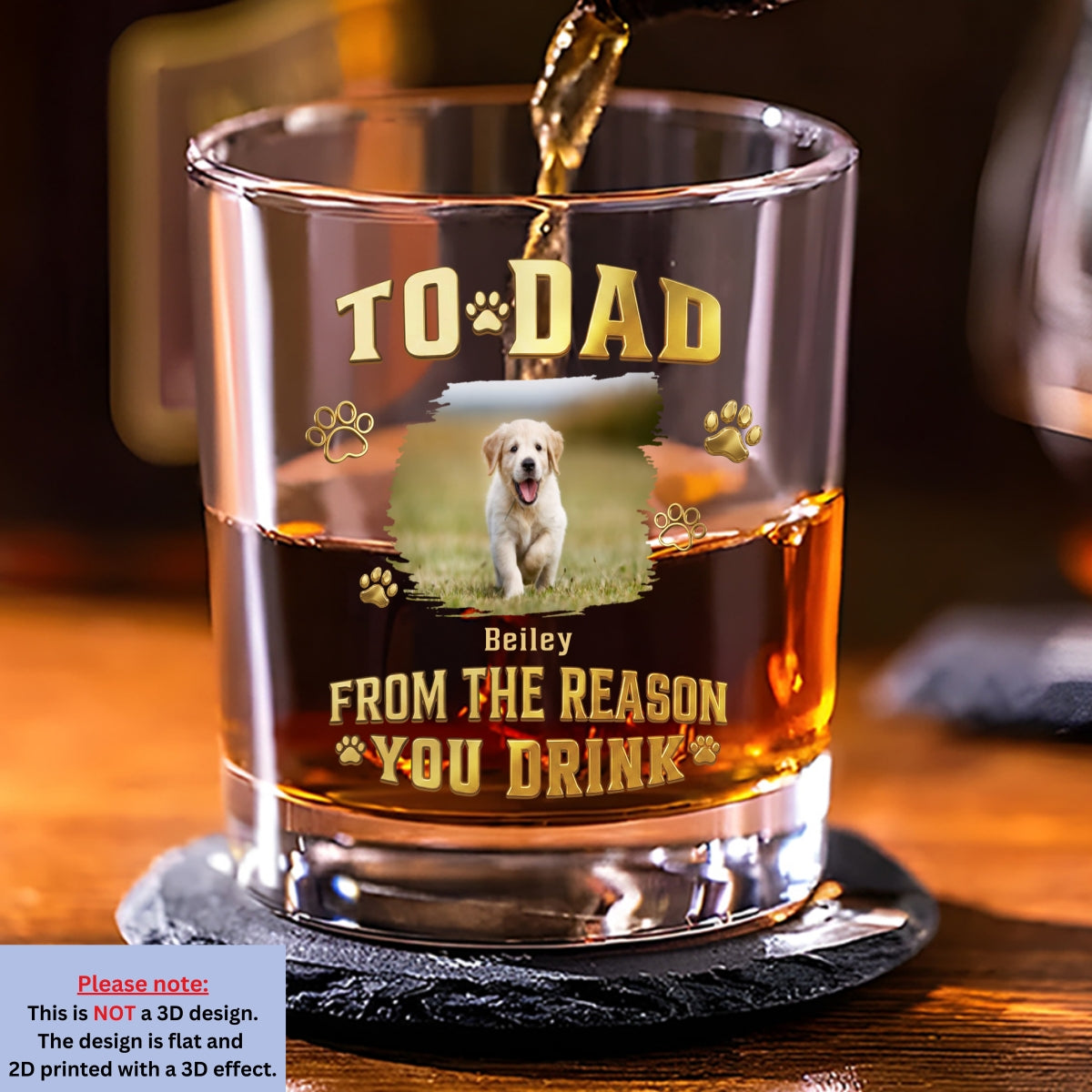 The Reasons You Drink Photo - Personalized 3D Effect Whiskey Glass