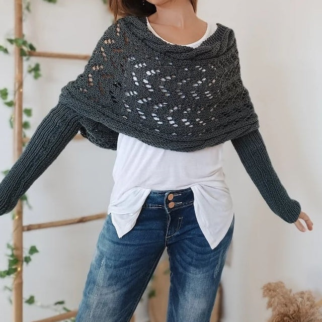 🔥Buy 2 Free Shipping✈️Women’s Knitted Cut-Out Shawl Poncho Wrap