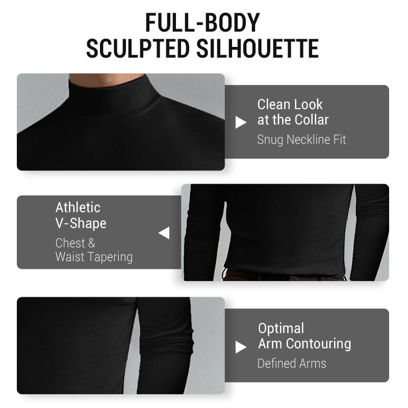 👕 60% OFF NOW!🔥 Men's High Neck Slim Fit T-Shirt - Stretchy & Breathable for Gym or Casual, Modern Style & Comfort 🏃‍♂️📦