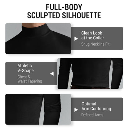 👕 60% OFF NOW!🔥 Men's High Neck Slim Fit T-Shirt - Stretchy & Breathable for Gym or Casual, Modern Style & Comfort 🏃‍♂️📦