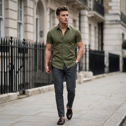 🏖️Summer cool-down deal: just £11.99! 😎🇬🇧  Men's Non-Iron Shirts – Wrinkle-Free, Comfortable All Day & Perfect for Business or Casual👔✨